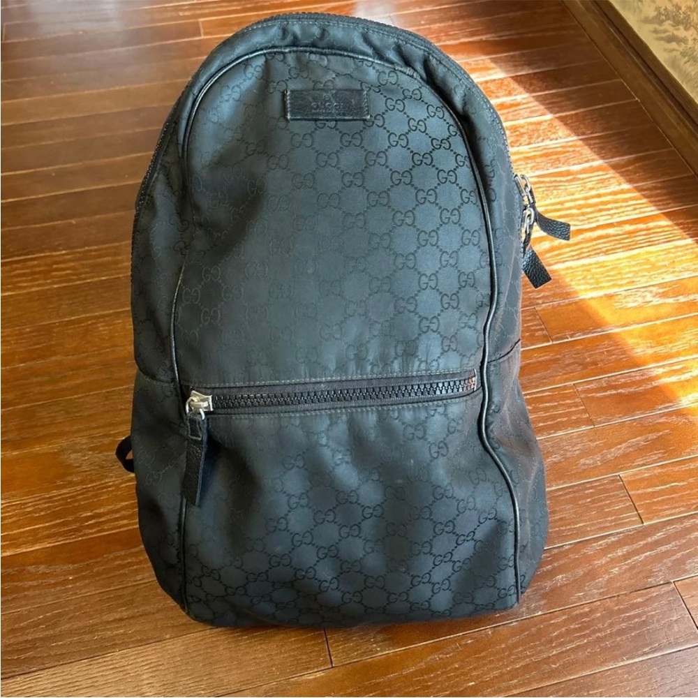 Gucci Monogram Black Backpack - image 1